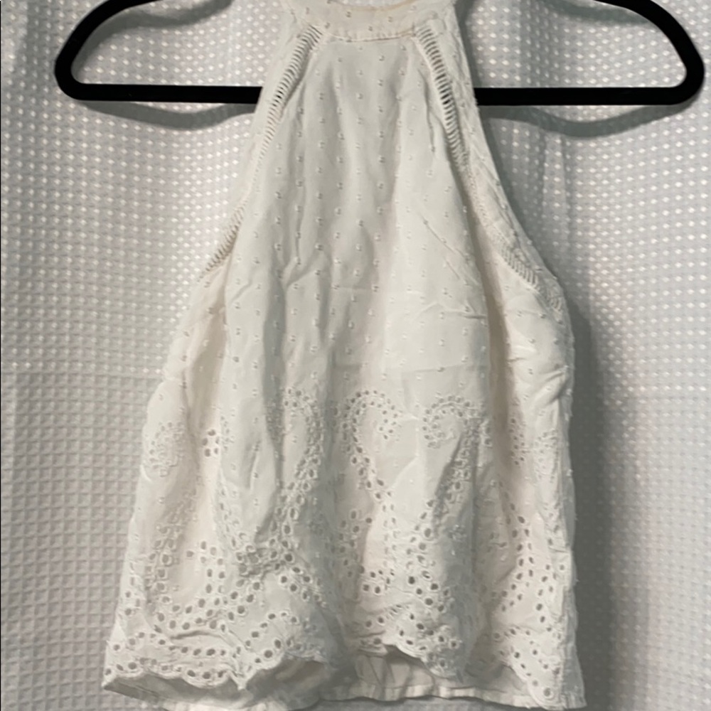 Eyelet white blouse